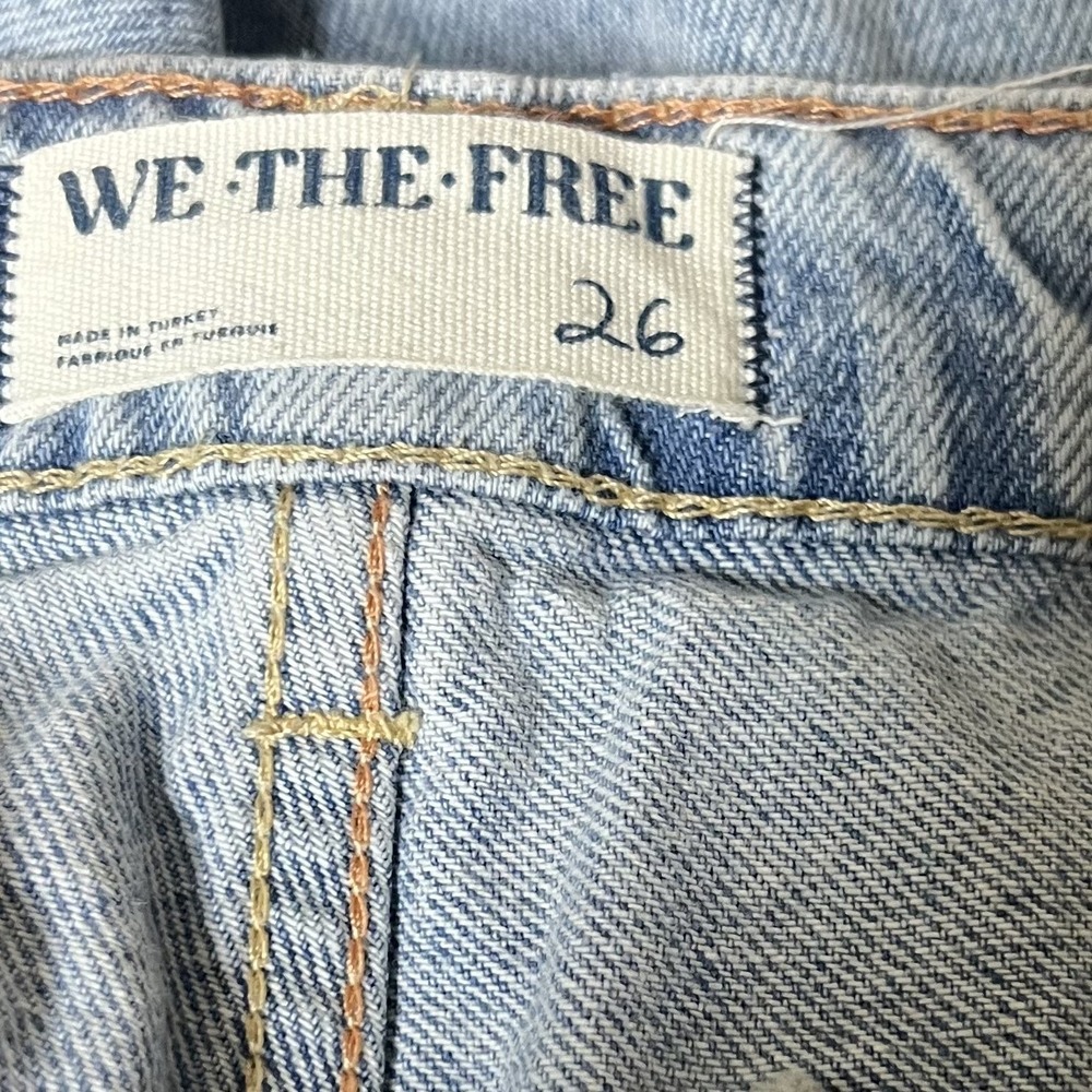 We The Free Tinsley Baggy High Rise Straight Leg Jeans Womens 26 Blue Bright Eye - Picture 9 of 15